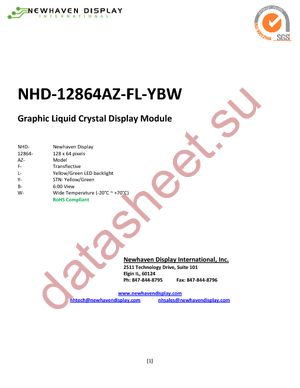 NHD-12864AZ-FL-YBW datasheet  